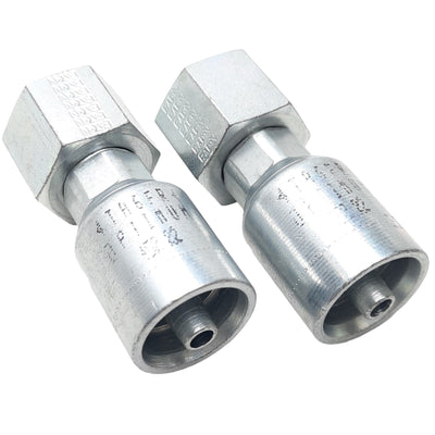 New – Open box Lot of 2 Danfoss 4TA6FR4 Straight Hose Fitting, ORS Swivel Female, 9/16-18