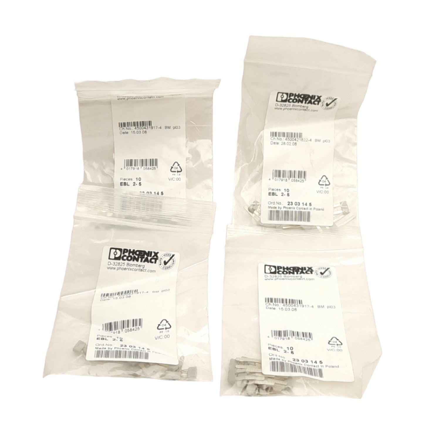 New Lot of 40 Phoenix Contact EBL 2-5 2303145 Terminal Insertion Bridges 5.2mm Pitch