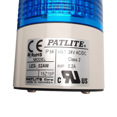 New Patlite LES-402AW-RYGB Light Tower, ø50mm, 24V AC/DC, Red Yellow Green Blue