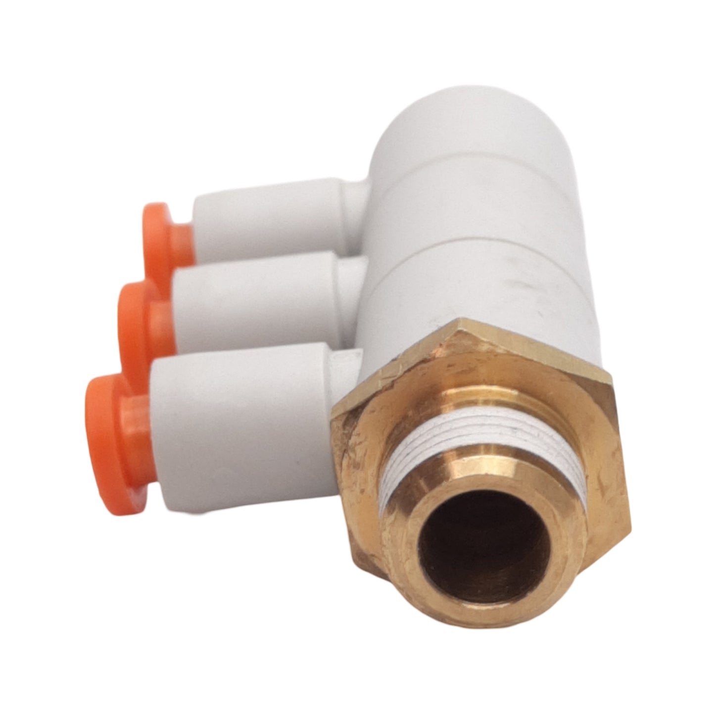 New Lot of 2 SMC KQ2VT03-34AS Triple Male Elbow Fitting ø5/32in One-Touch, NPT 1/8in