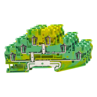 New – Open box Lot of 4 Phoenix Contact 3036071 Ground Terminal Block 3-Level 6-Position 5.2mm