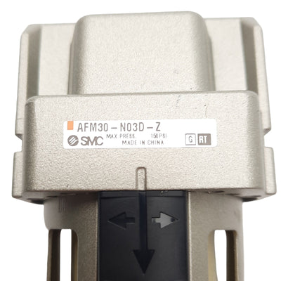 New SMC AFM30-N03D-Z Mist Separator, 3/8in NPT, 450 L/min Flow, 0.3µm, 150PSI Max