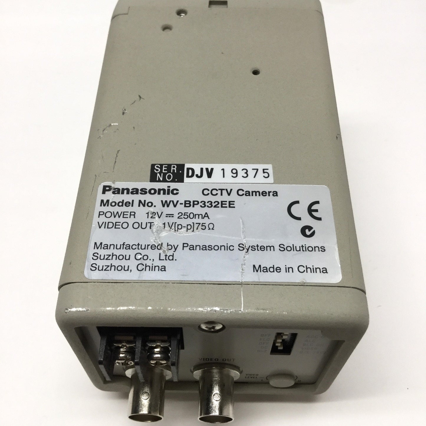 Used Panasonic WV-BP332EE Digital Monochrome CCTV Camera 12VDC, BNC 1Vp-p Output