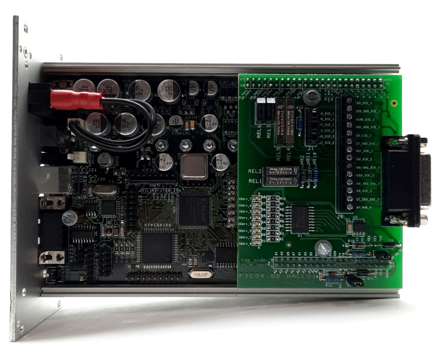 Used Melexis PTC04 PTC Device Programmer 48VDC w/PTC04-DB-HALL01 Daughter Board