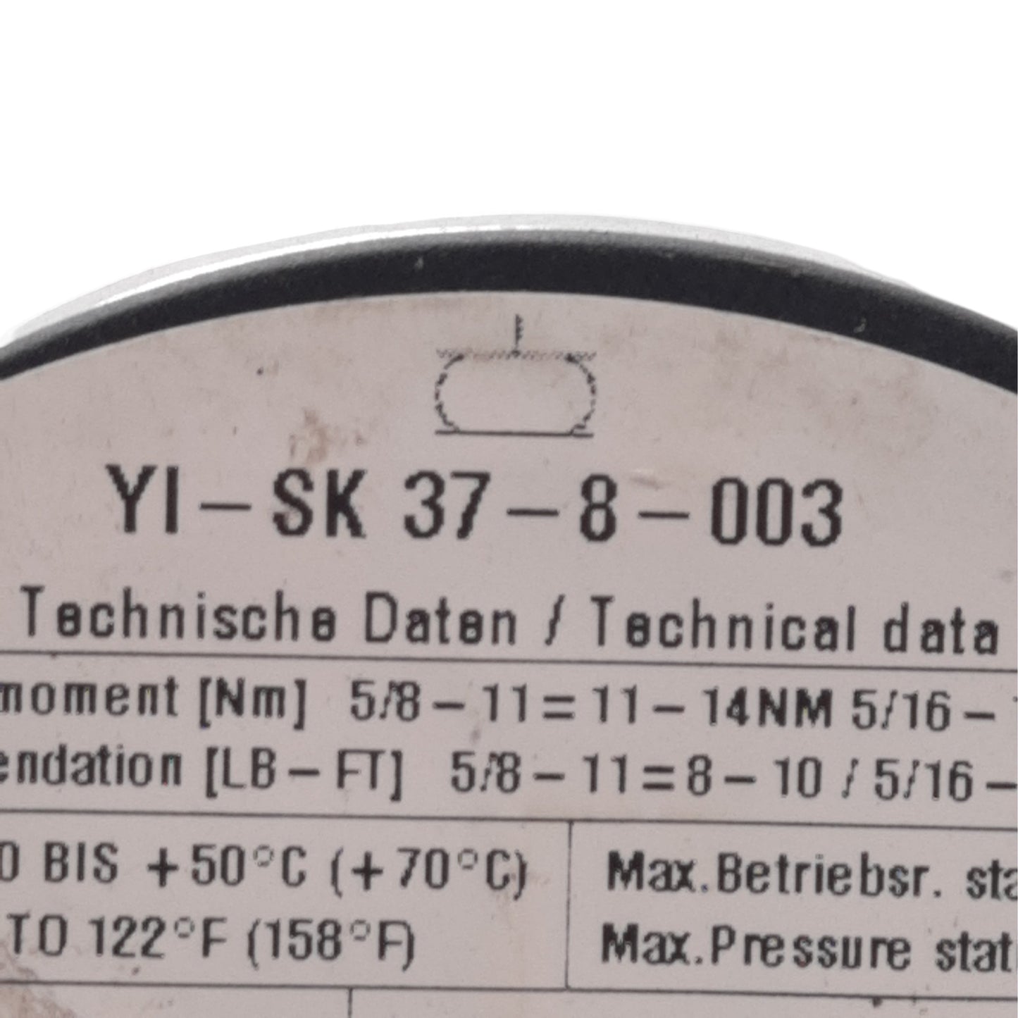 New – Open box Enidine YI-SK 37-8-003 Air Spring, ø3in, 1.8in Stroke, 120PSI, 696lbs, NPT 1/8in