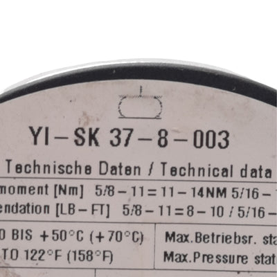 New – Open box Enidine YI-SK 37-8-003 Air Spring, ø3in, 1.8in Stroke, 120PSI, 696lbs, NPT 1/8in