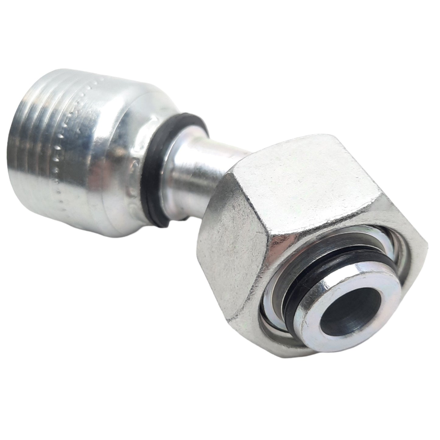 New – Open box Danfoss 4S16DSA10 Hose Fitting, 45° Elbow, 24° DKO Swivel HD, M30x2, -10 Hose