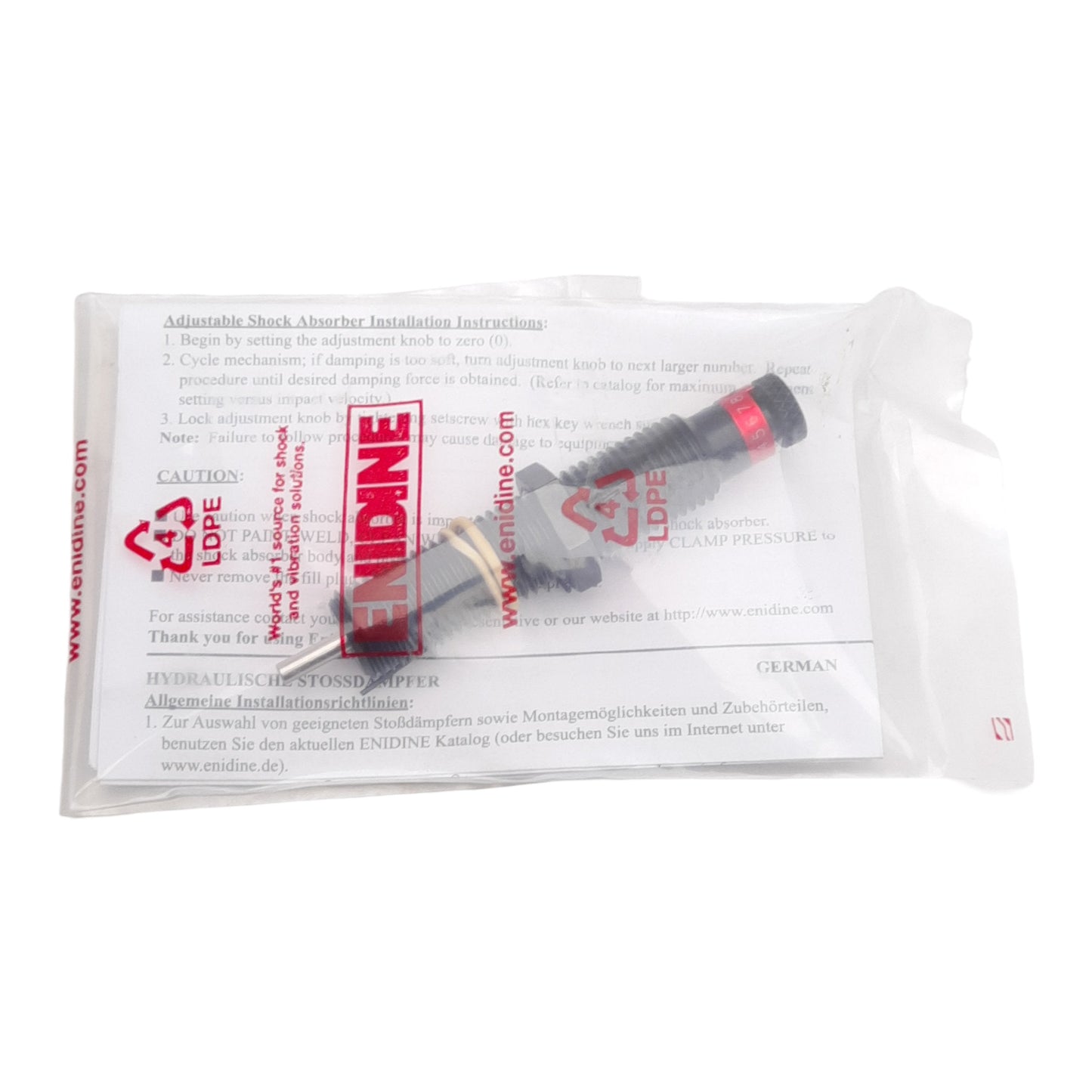 New Enidine ECO LROEM .25M Shock Absorber, 10mm Stroke, M14x1.5, 3.5-7.5N, 1.3m/s