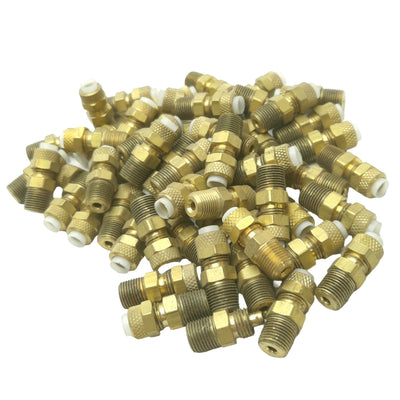 New – Open box Lot of 50 Anderson 268PF-4A Brass Connectors, 1/4 OD Tube to 1/8 NPT, 1.03in