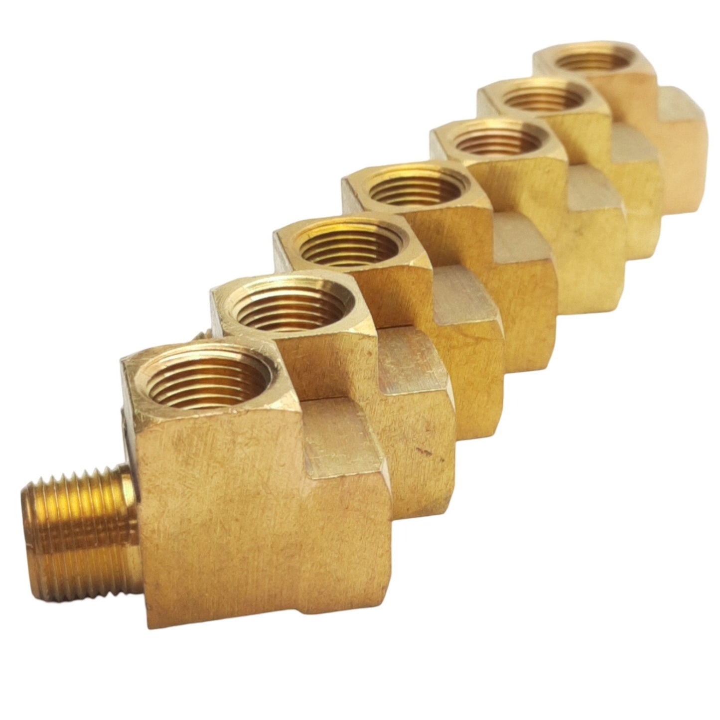 New – Open box Lot of 7 Anderson 127A-C Brass Street Tee, 3/8in NPT, 2 Female, 1 Male