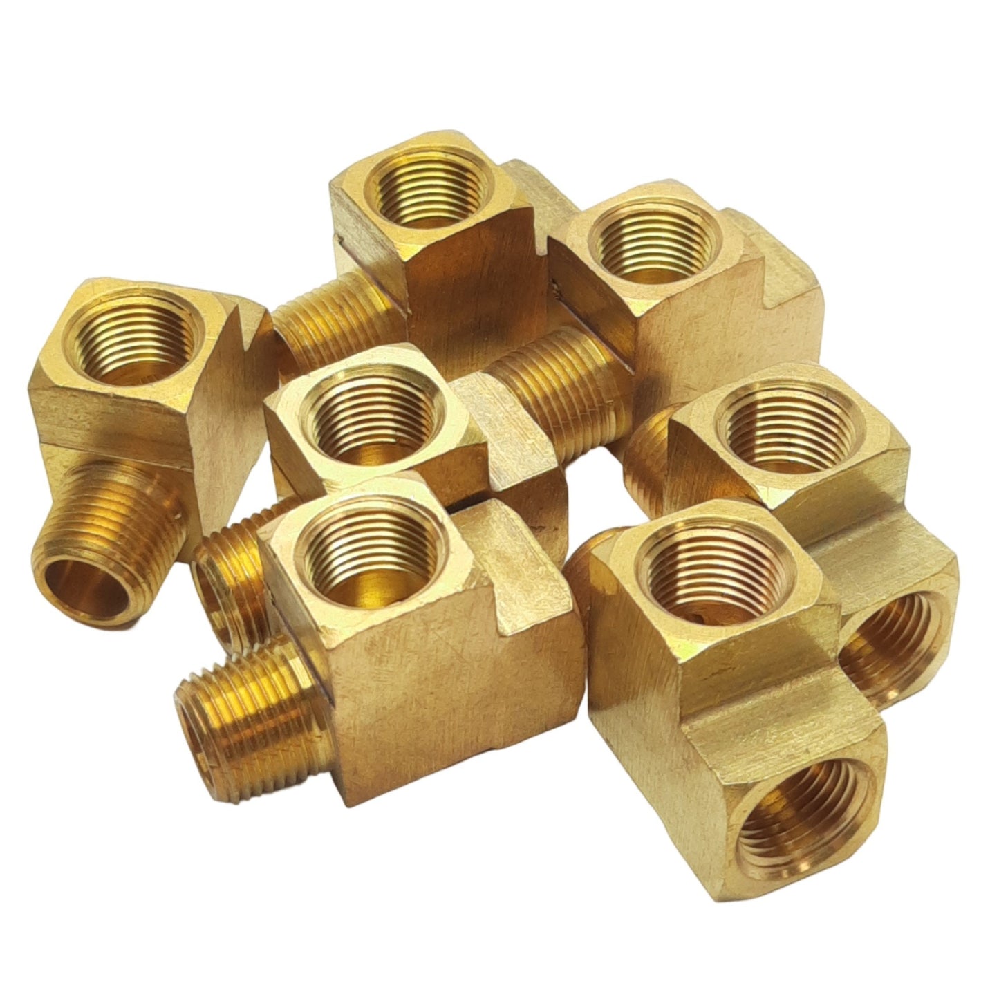 New – Open box Lot of 7 Anderson 127A-C Brass Street Tee, 3/8in NPT, 2 Female, 1 Male