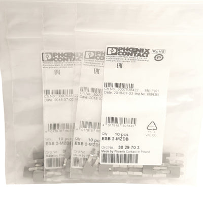New Lot of 30 Phoenix Contact 3029703 Insertion Bridges, 2-Position, 6.2mm Pitch