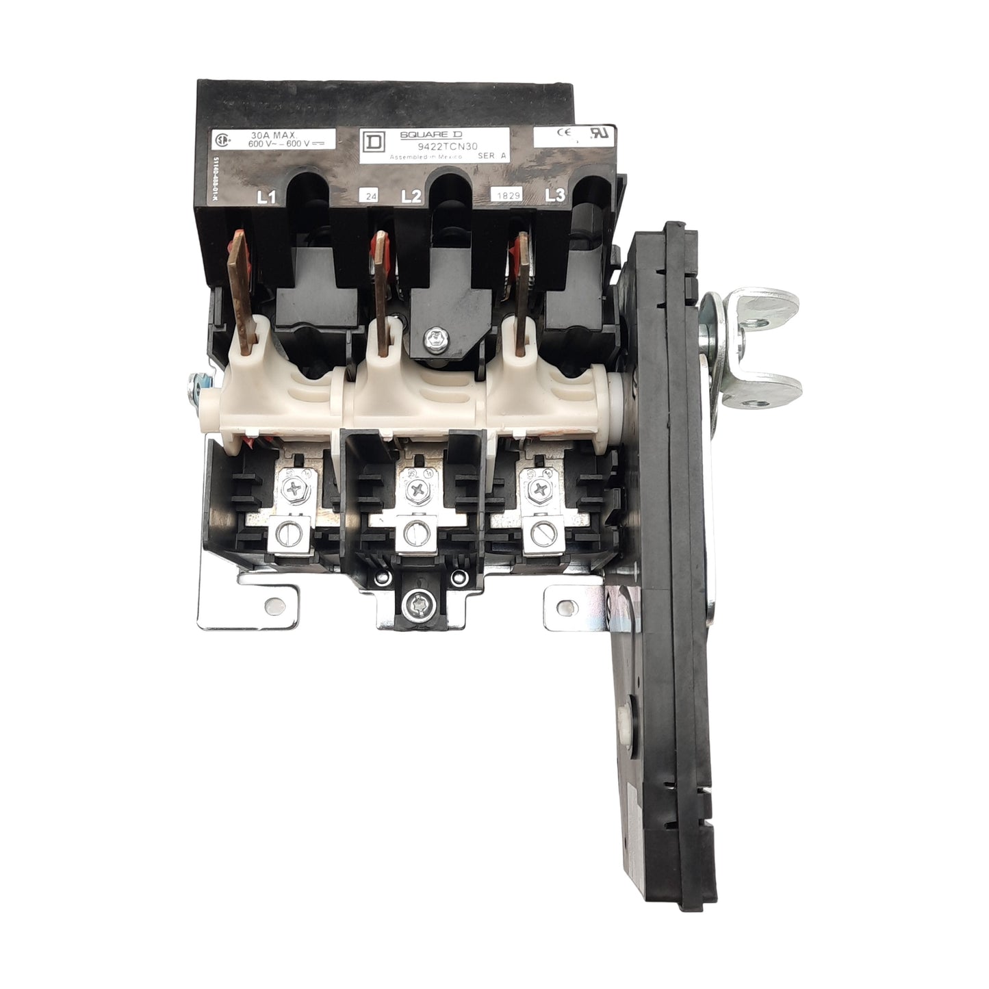 New Schneider Electric 9422ATCN302 Disconnect Switch 3-Pole 30A 600V 20HP 6in Handle