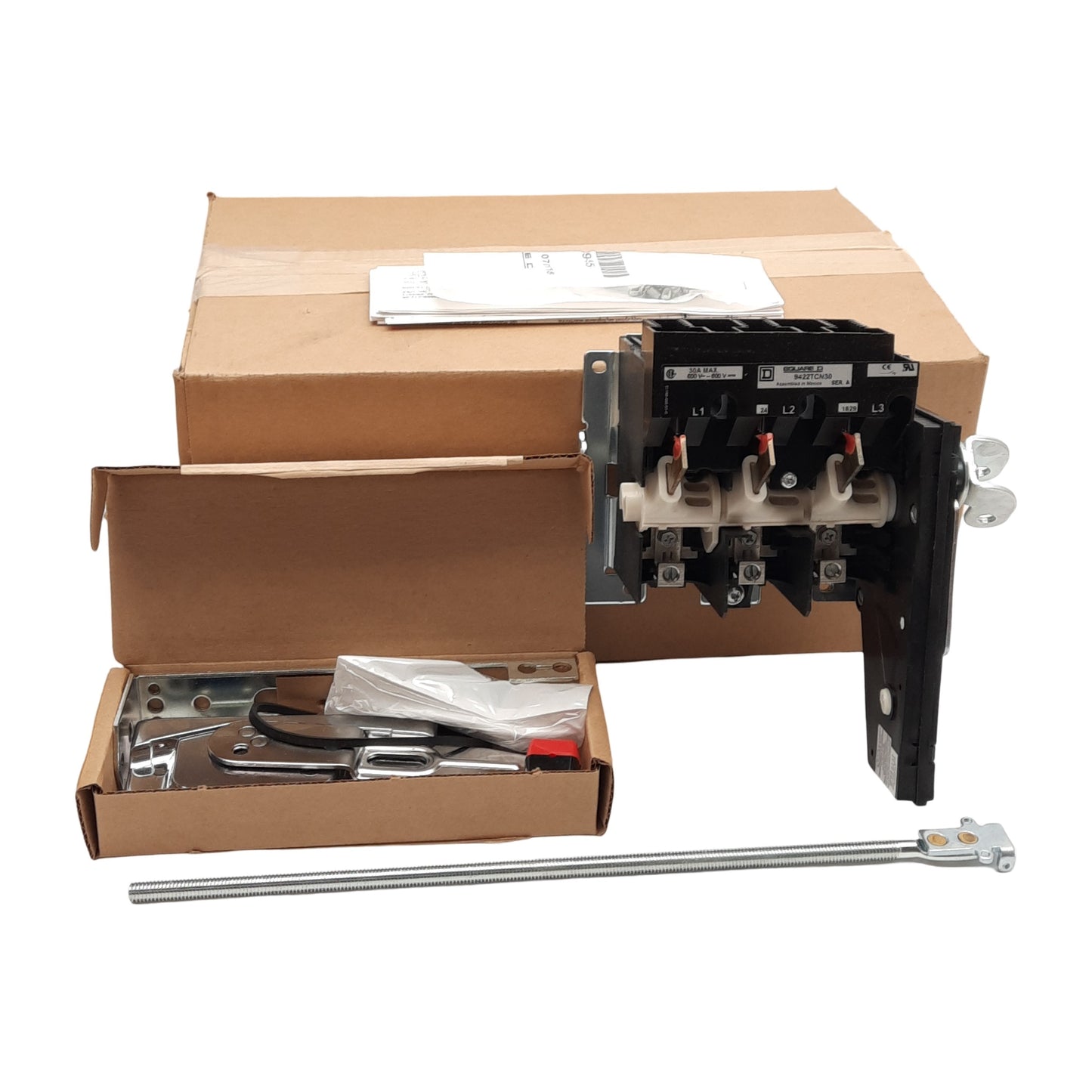 New Schneider Electric 9422ATCN302 Disconnect Switch 3-Pole 30A 600V 20HP 6in Handle