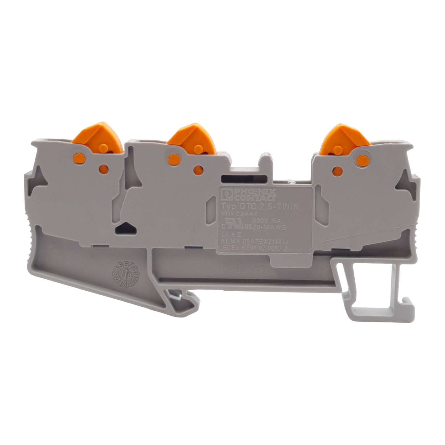 New Lot of 15 Phoenix Contact 3206445 Terminal Block, 3-Position, 24A 800V, 6.2mm