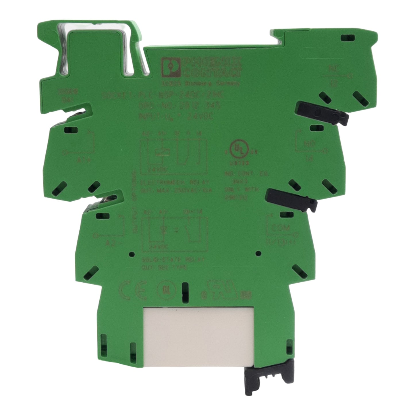 New Phoenix Contact 2912277 PLC Relay Module, 250V 10A Contact, 24VDC Coil, DIN Rail