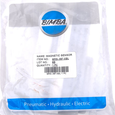 Used Bimba MRS-.087-XBL Magnetic Reed Switch w/ LED, 3 Wire, 24V AC/DC, 500mA, 12ft