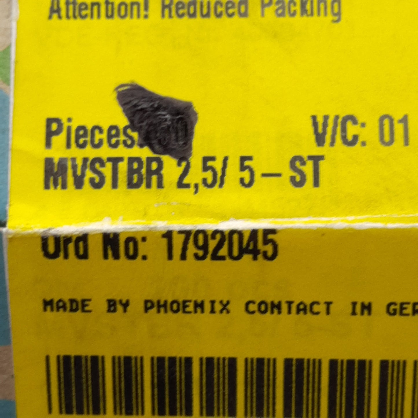 New Lot of 12 Phoenix Contact 1792045 Terminal Block Connector, 5-Position, 12A 320V