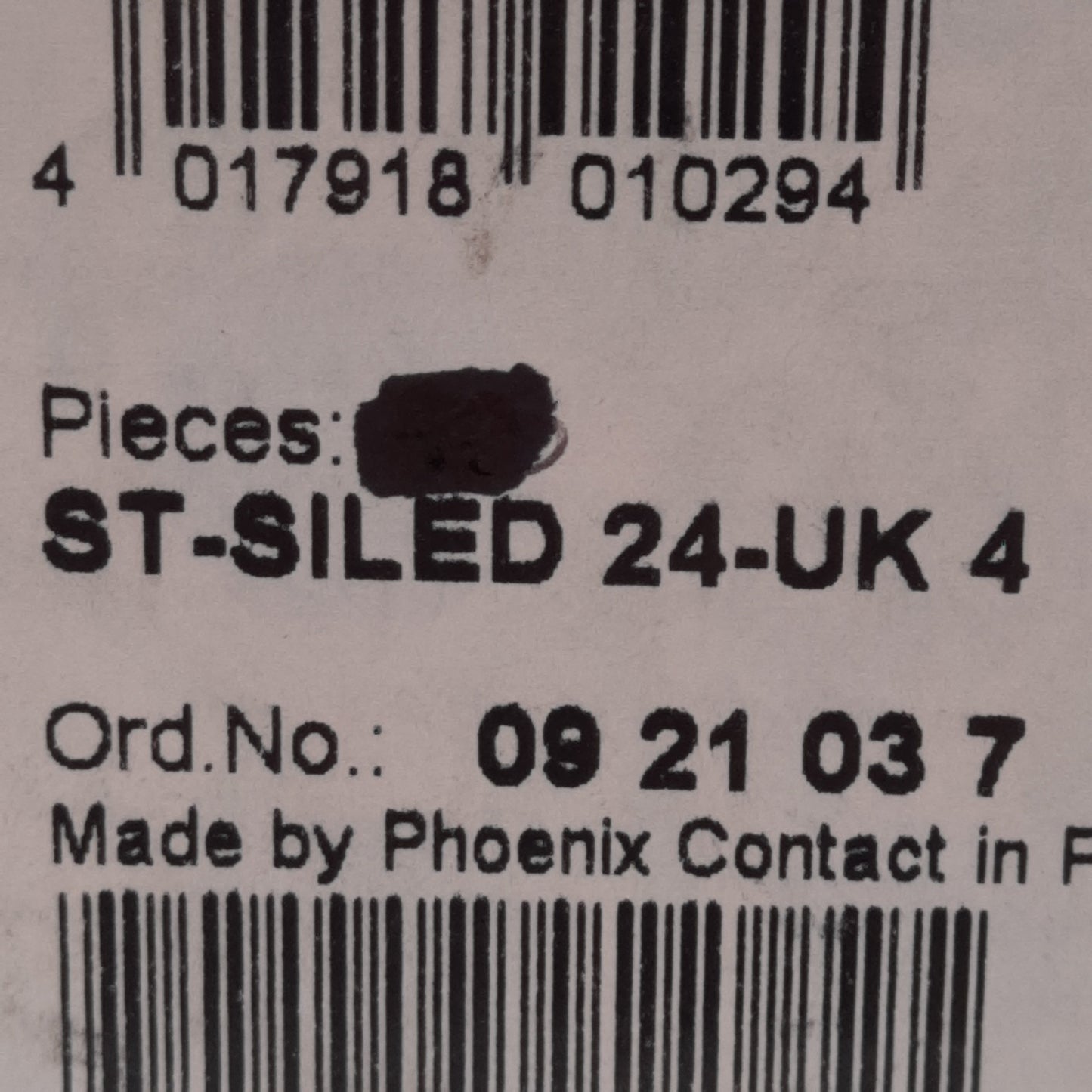 New Lot of 4 Phoenix Contact 0921037 Fuse Plug 6.3A 24V G/5x20 Fuse 33.1x45.7x6.1mm