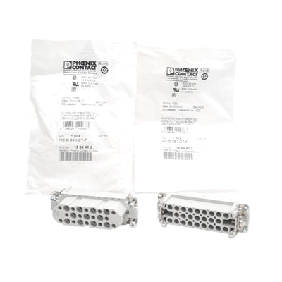 New Lot of 2 Phoenix Contact HC-D 25-I-CT-F Male Contact Insert 25 Pos+PE, 250V, 10A