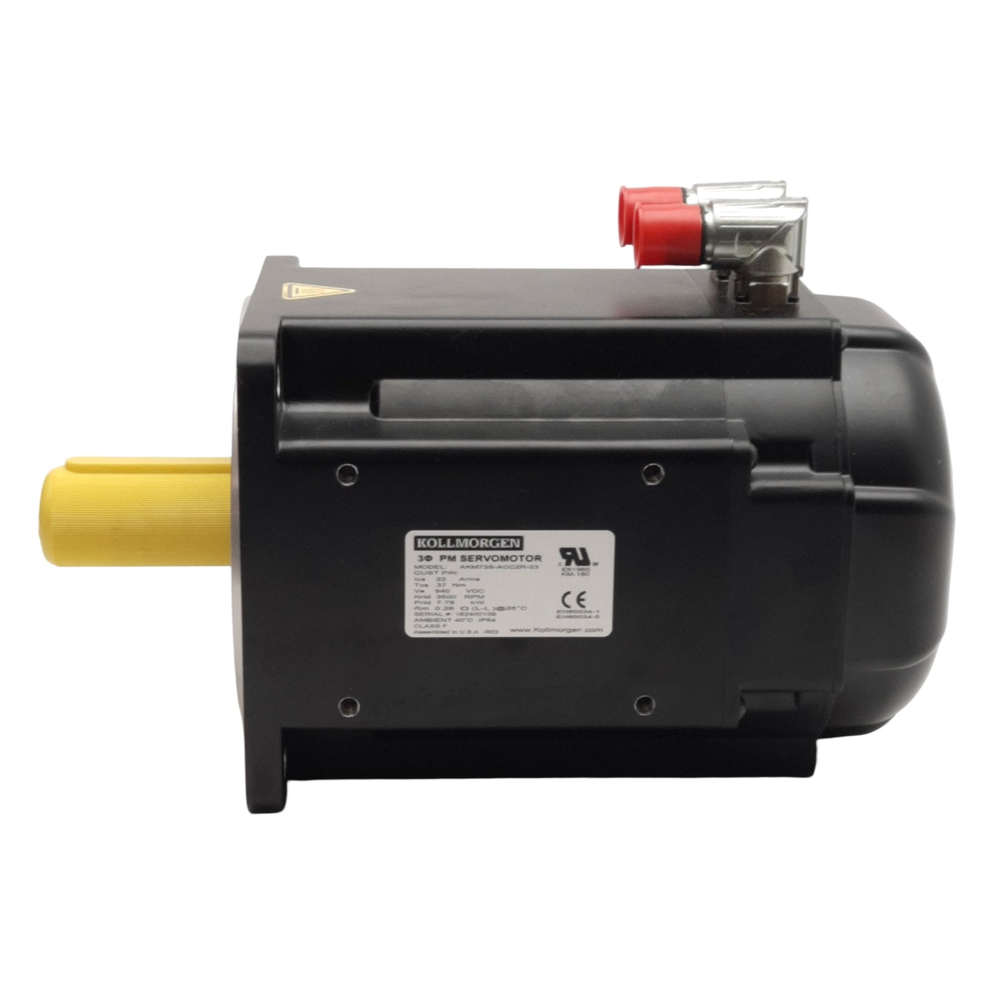 New Kollmorgen AKM73S-ACC2R-03 Servo Motor, 3-Phase 480VAC 22A 7.7kW, 188mm Flange