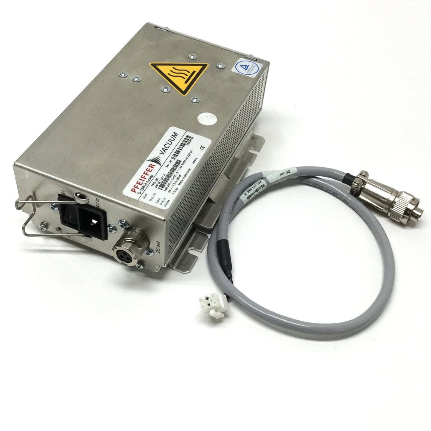 Used Pfeiffer Vacuum TPS 180 Turbopump Power Supply 100-240VAC In, 24VDC 7.5A Out