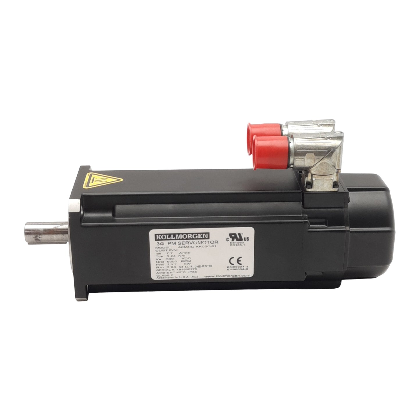 New Kollmorgen AKM44J-KKC2C-01 Servo Motor, 3-Phase 480VAC 7.7A 1.21kW, 84mm Flange