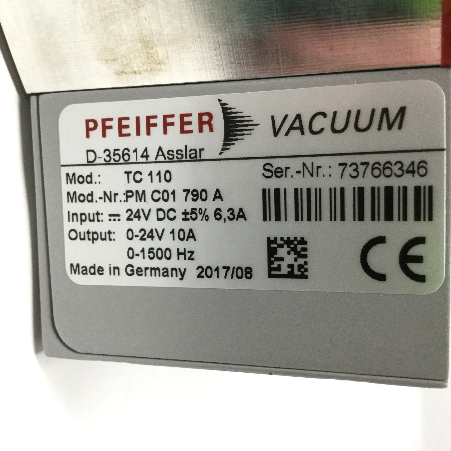 Used Pfeiffer Vacuum HiPace 300 Plus Turbopump DN100 ISO-F w/ TC 110 Controller