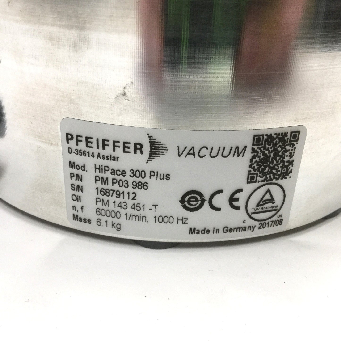 Used Pfeiffer Vacuum HiPace 300 Plus Turbopump DN100 ISO-F w/ TC 110 Controller