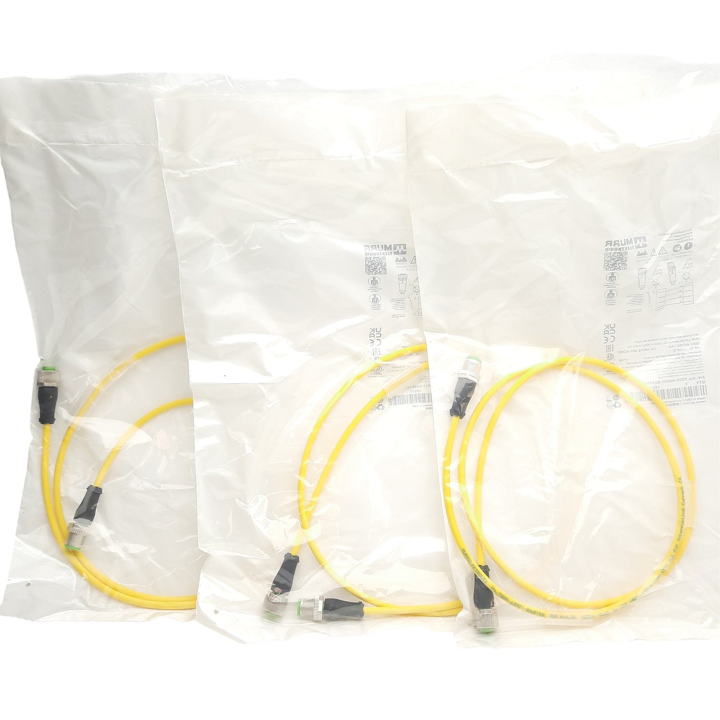 New Lot of 3 Murr Elektronik 7000-40021-0340100 Cable M12 4 Pin, Male/Female