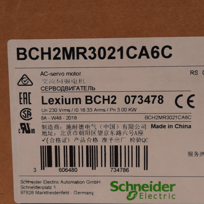 New Schneider Electric BCH2MR3021CA6C Servo Motor 3Ø 230VAC 16.33A 3kW 180mm Flange