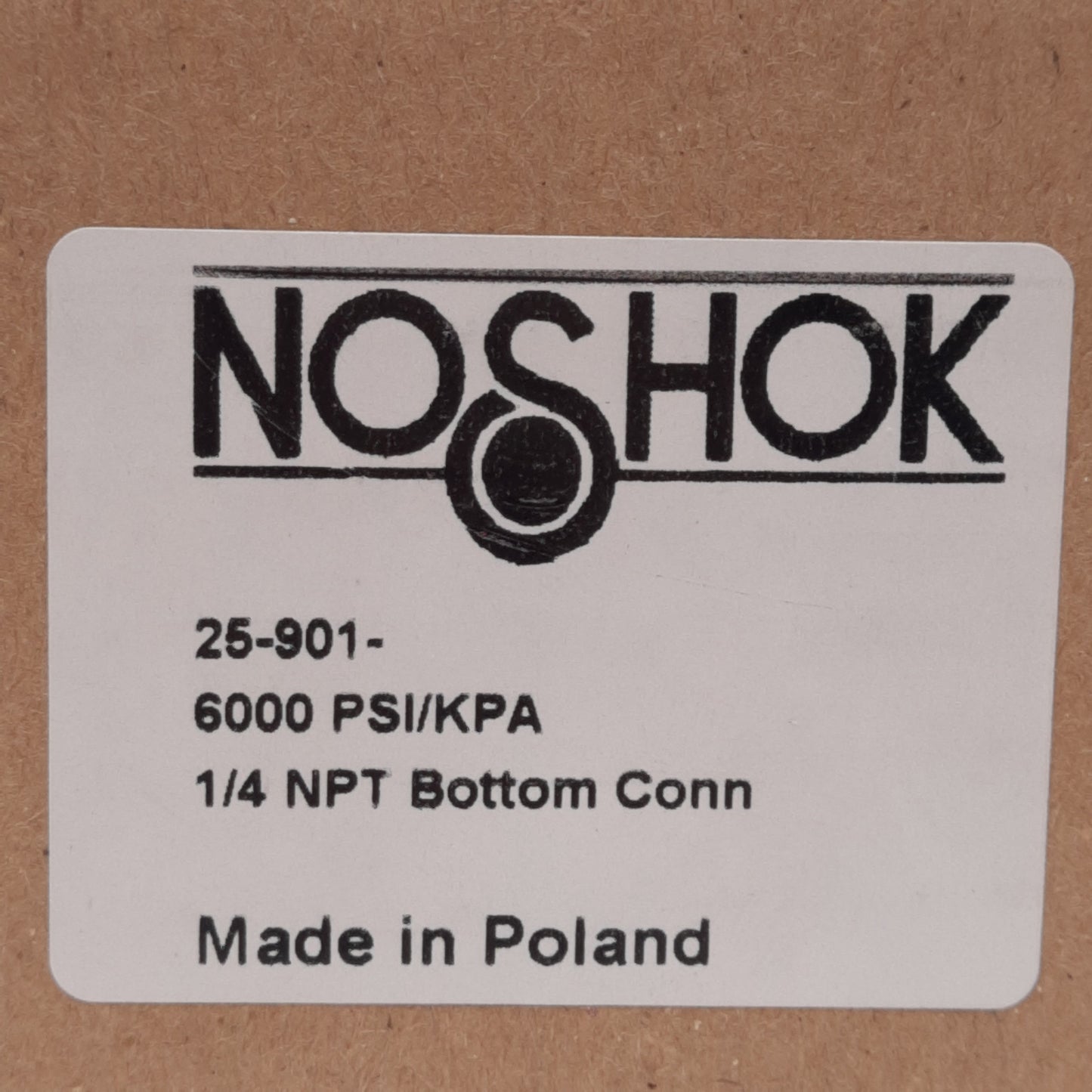 New NOSHOK 25-901-6000-PSI/KPA Pressure Gauge, ø2-1/2in, 0-6000PSI, 1/4in NPT