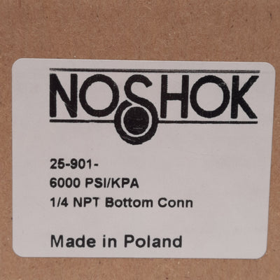 New NOSHOK 25-901-6000-PSI/KPA Pressure Gauge, ø2-1/2in, 0-6000PSI, 1/4in NPT