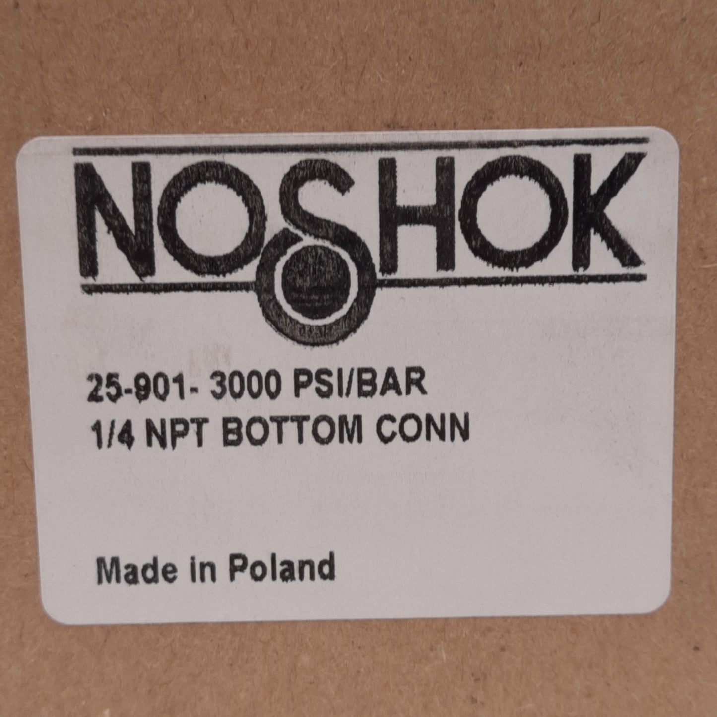 New NOSHOK 25-901-3000-PSI/KPA Pressure Gauge, ø2-1/2in, 0-3000PSI, 1/4in NPT