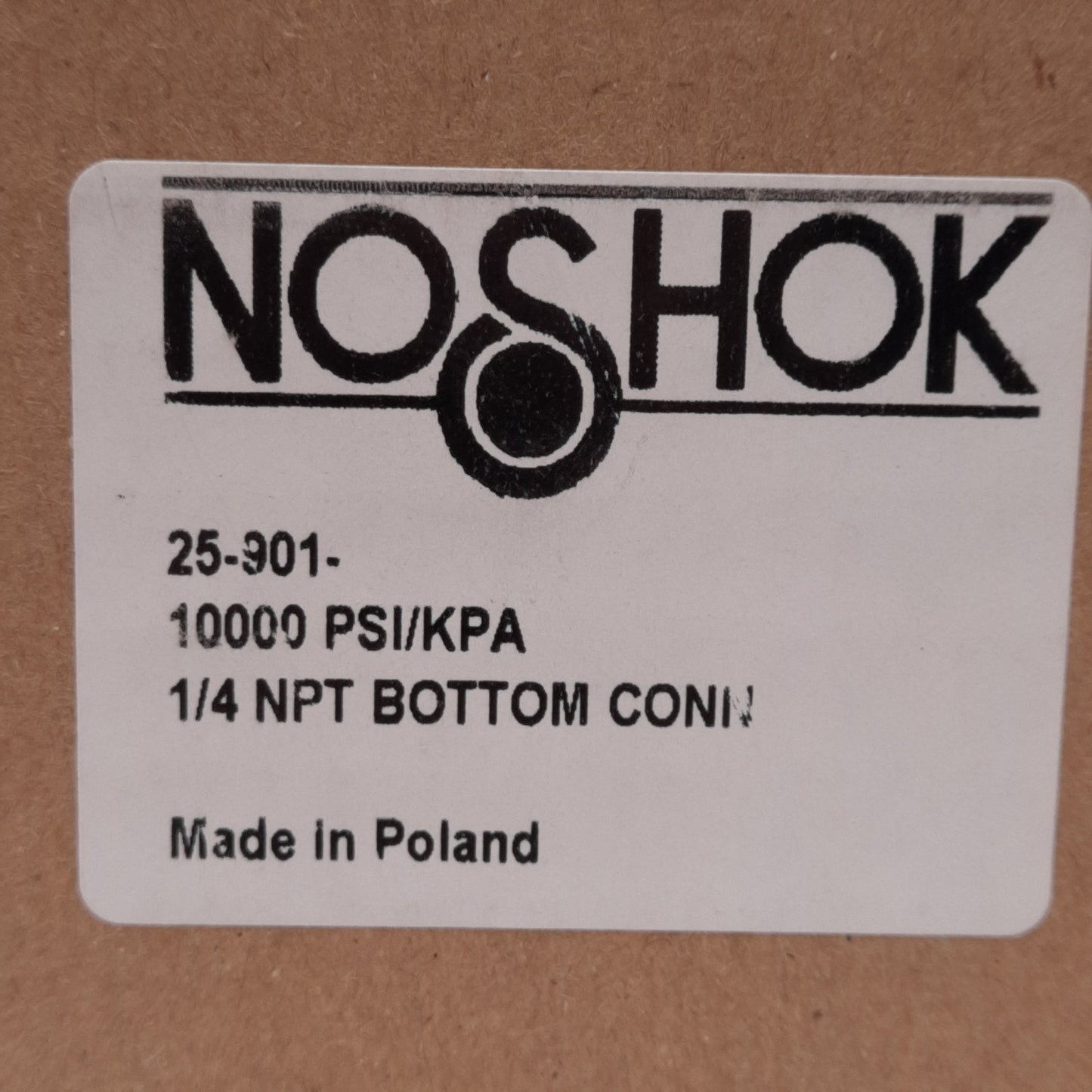New NOSHOK 25-901-10000-PSI/KPA Pressure Gauge, ø2-1/2in, 0-10000PSI, 1/4in NPT