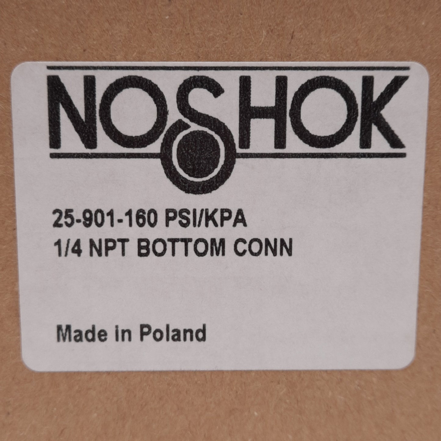 New NOSHOK 25-901-160-PSI/KPA Pressure Gauge, ø2-1/2in, 0-160PSI, 1/4in NPT