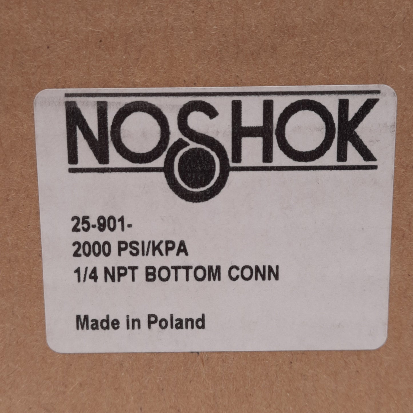 New NOSHOK 25-901-2000-PSI/KPA Pressure Gauge, ø2-1/2in, 0-2000PSI, 1/4in NPT