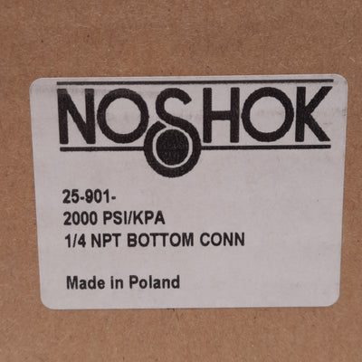 New NOSHOK 25-901-2000-PSI/KPA Pressure Gauge, ø2-1/2in, 0-2000PSI, 1/4in NPT