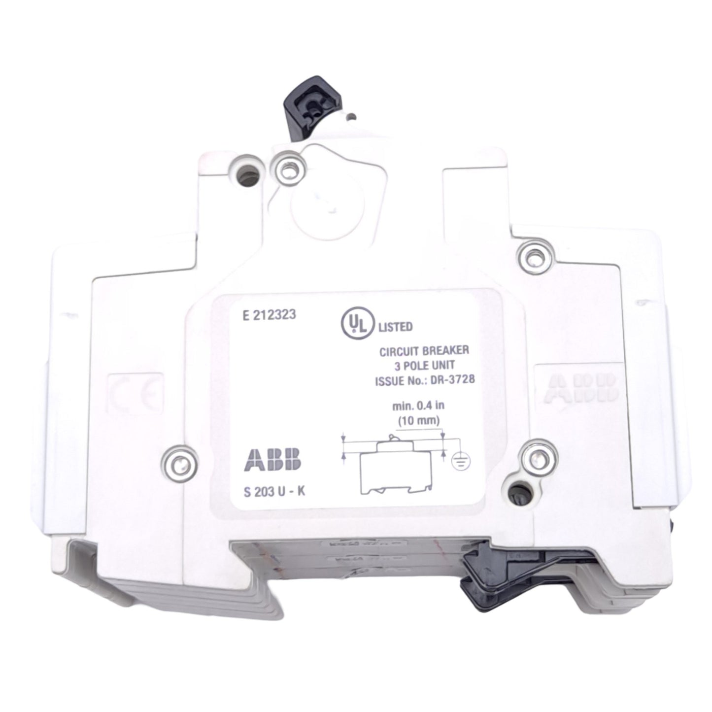 New ABB S203U-K30 Miniature Circuit Breaker, 3-Pole, 240-400VAC 30A, DIN Rail