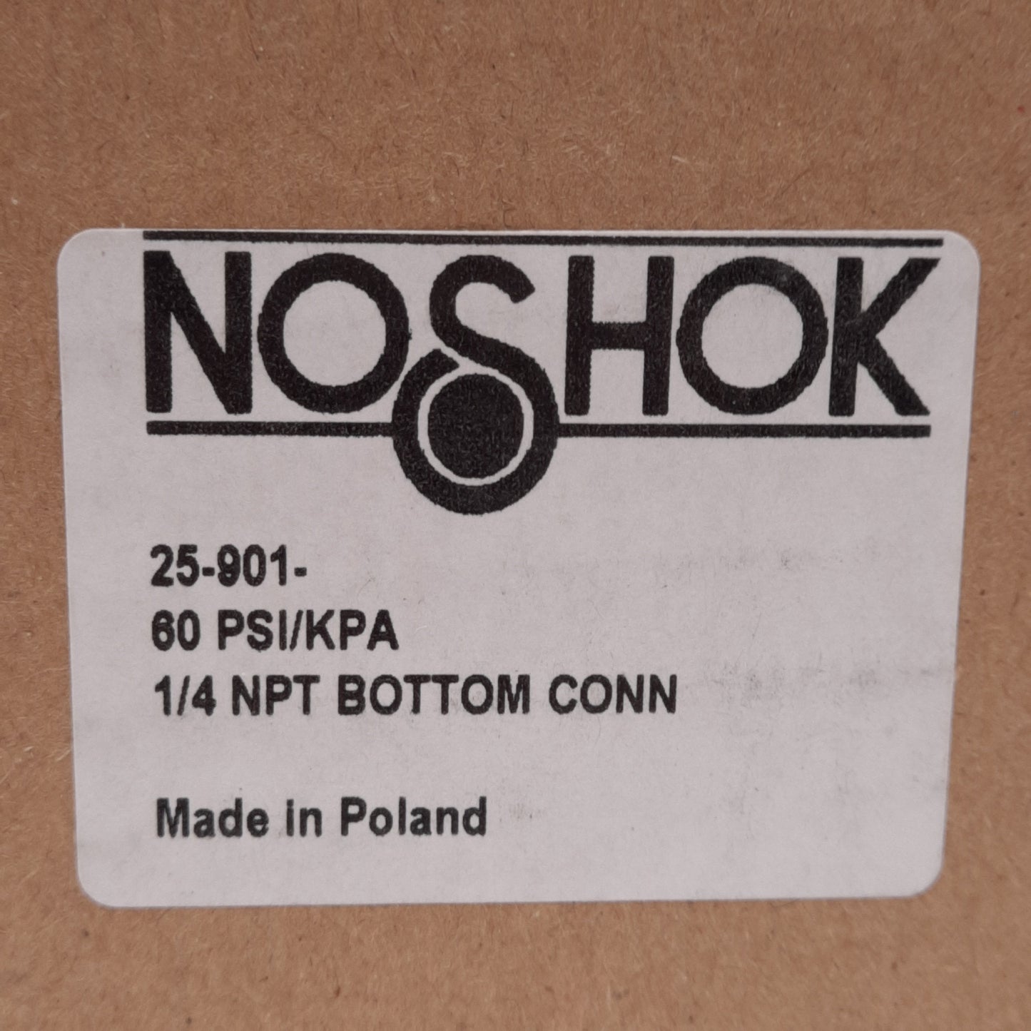 New NOSHOK 25-901-60-PSI/KPA Pressure Gauge, ø2-1/2in, 0-60PSI, 1/4in NPT Thread