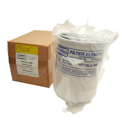 New Hy-Pro HP75L4-3MB Replacement Filter, 1-1/2-16UNF Thread, 3µm Filtration