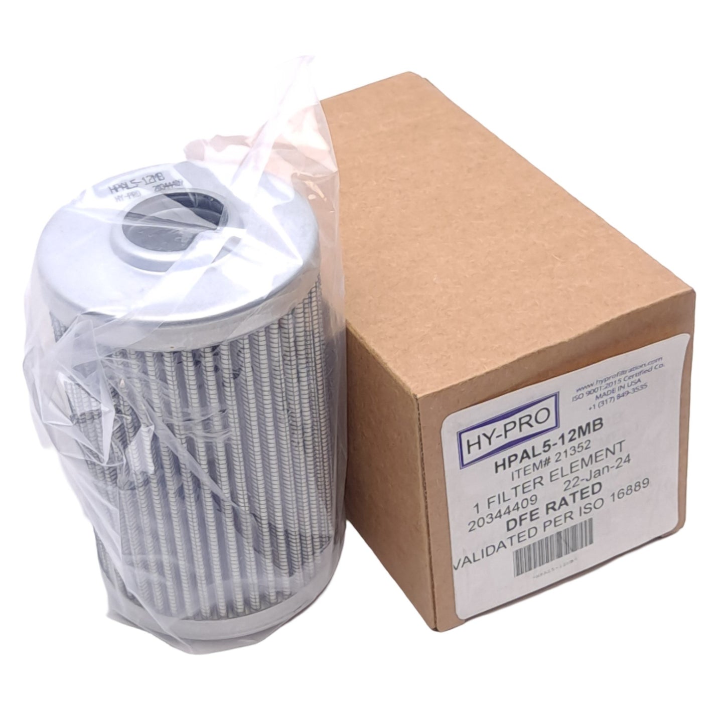 New Hy-Pro HPAL5-12MB Filter Element, 1.04in ID, ø3in x 4.85in Length, 250°F Max