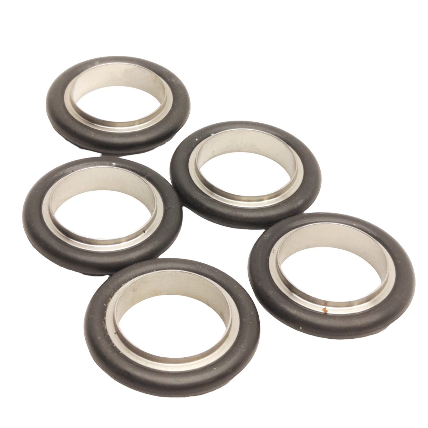 New – Open box Lot of 5 Aligent KC25SV Sanitary Centering Rings, Stainless Steel, NW25 FKM