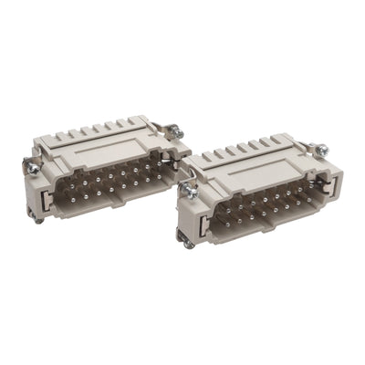 New Lot of 2 Harting 09330162616 Rectangular Plug Insert, 16+PE, Size 16B, 500V 16A