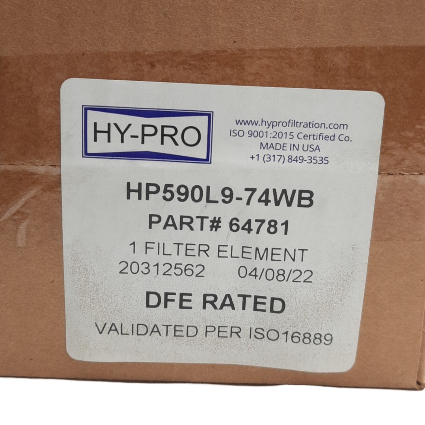 New Hy-Pro HP59L19-74WB Replacement Filter, 3.1in ID, 4-3/16in OD x 9-1/2in Length