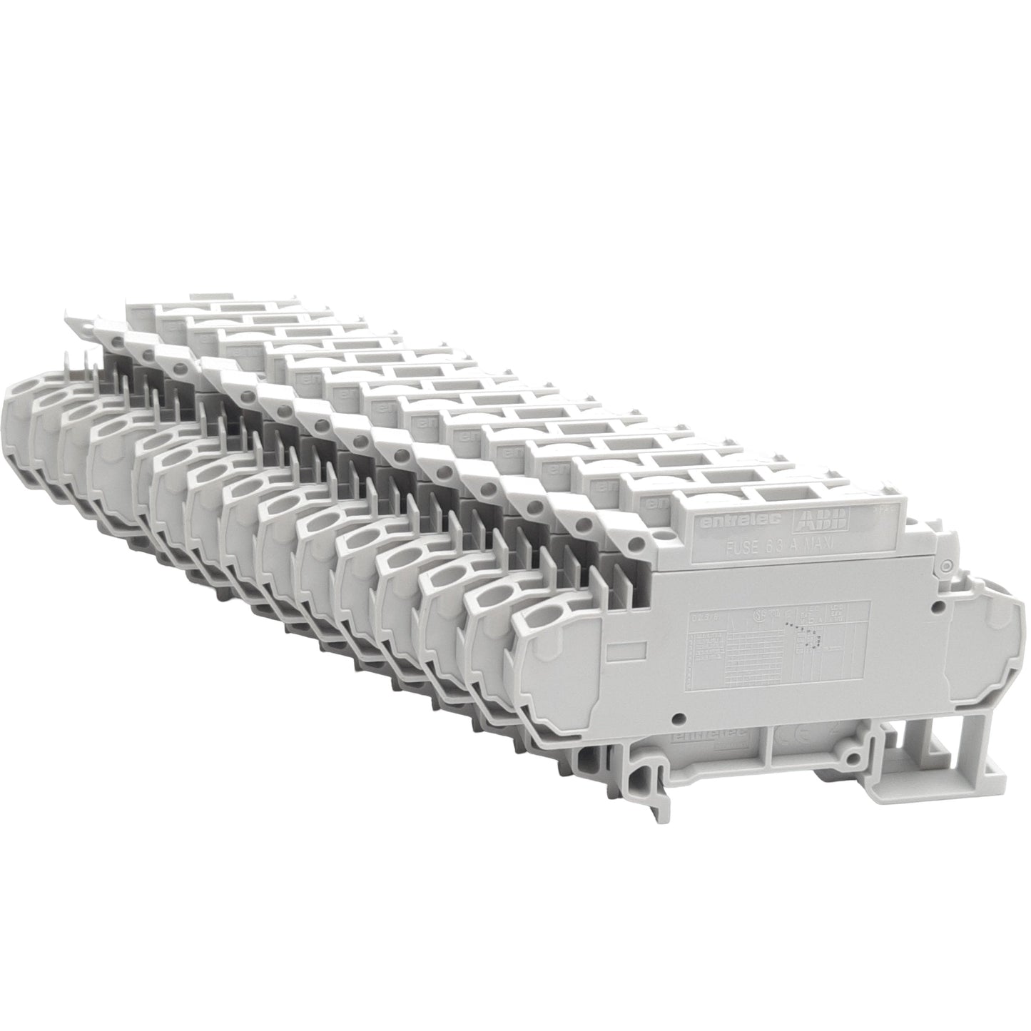 New Lot of 15 ENTRELEC 029009126 Fused Terminal Block, 630V 6.3A, 5x20/25mm