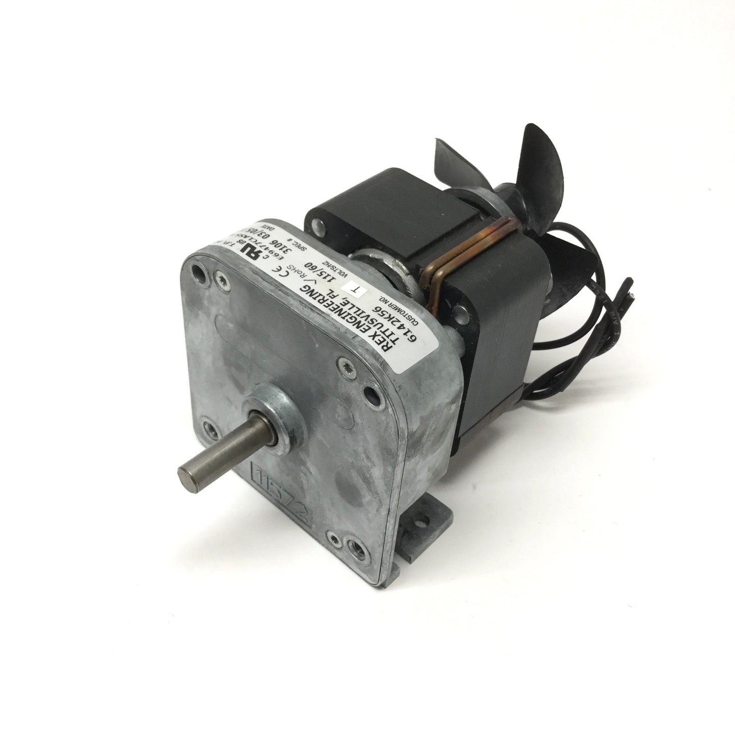 Used Rex Engineering 6142K56 AC Gear Motor 115VAC, 35RPM, 15in-lb, 1/120HP