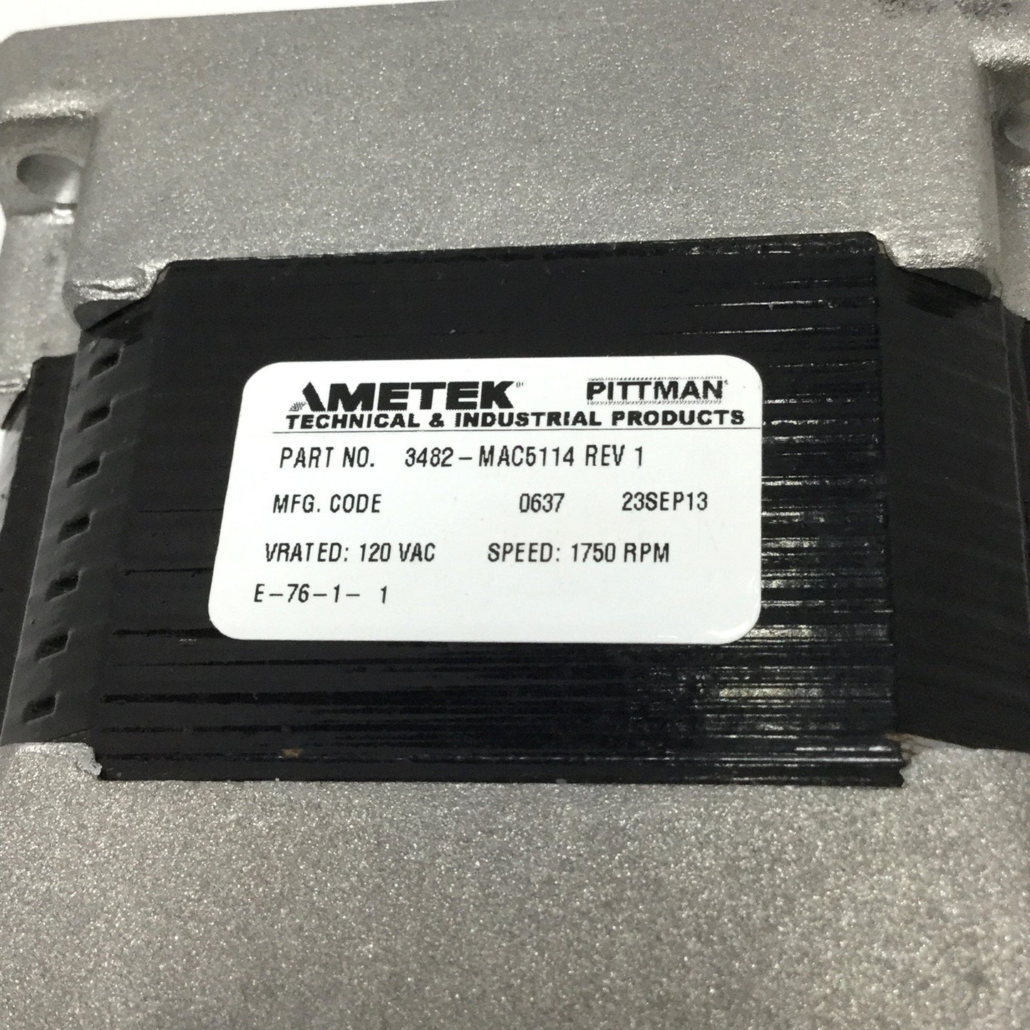 Used Ametek Pittman 3482-MAC5114 Servo Motor, 1750 RPM, 120VAC, Ø1/2" Shaft