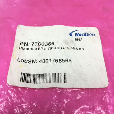 New – Open box Nordson 7700366 Stainless Steel In-Line Spiral Pipe Mixer 3.75" Long x 1/4" NPT