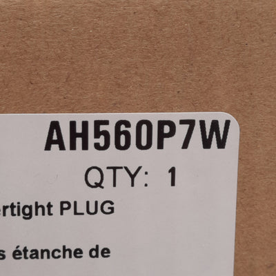 New – Open box Eaton AH560P7W Pin & Sleeve Watertight Plug, 4-Pole + Ground, 3Ø 480Y/277VAC 60A